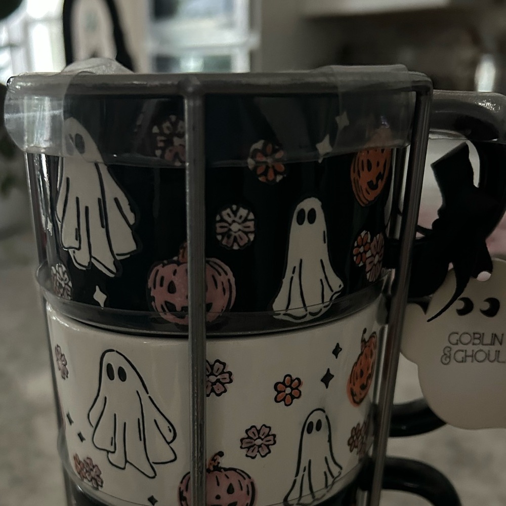 “New” Ghost and Pumpkin Stacking Mugs - Picture 4 of 8